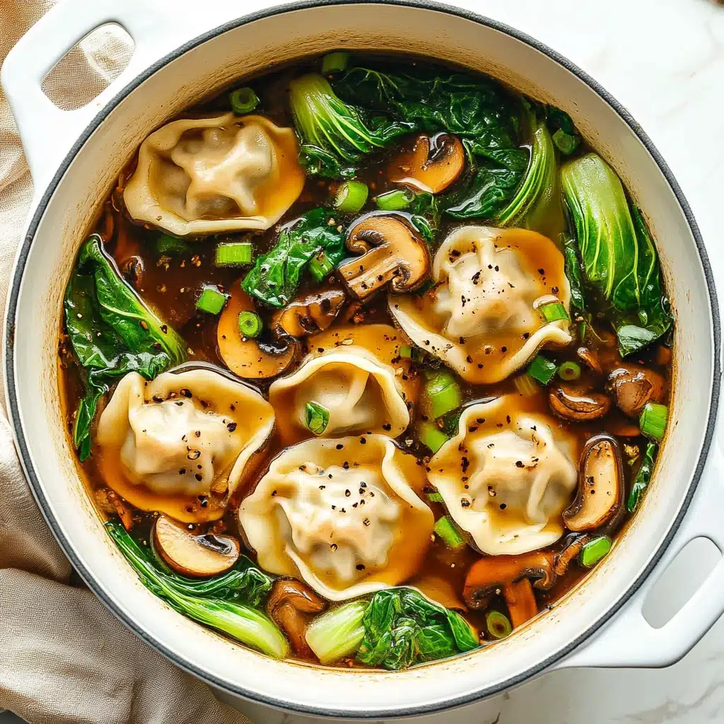Savory Potsticker and Bok Choy Soup Recipe - Recipe Image