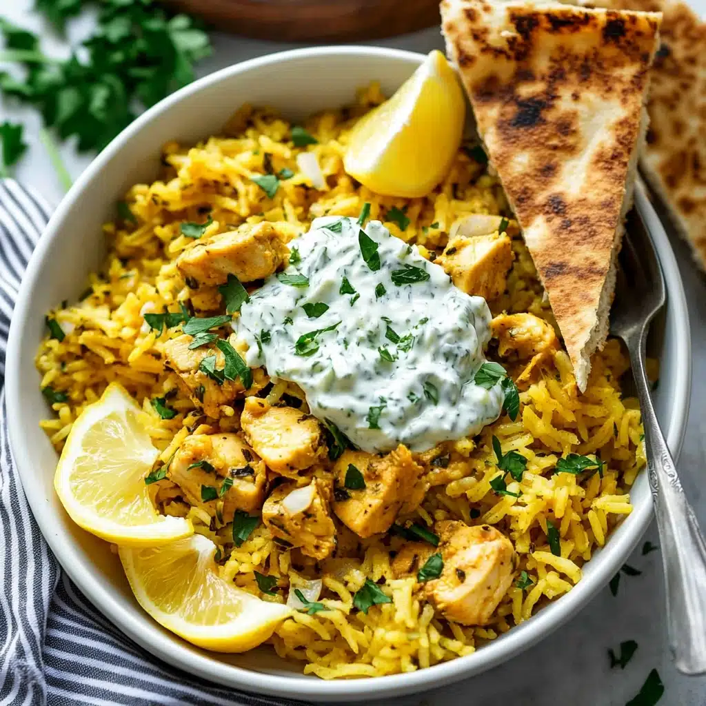 Greek-inspired One-Pan Chicken and Rice Recipe - Recipe Image