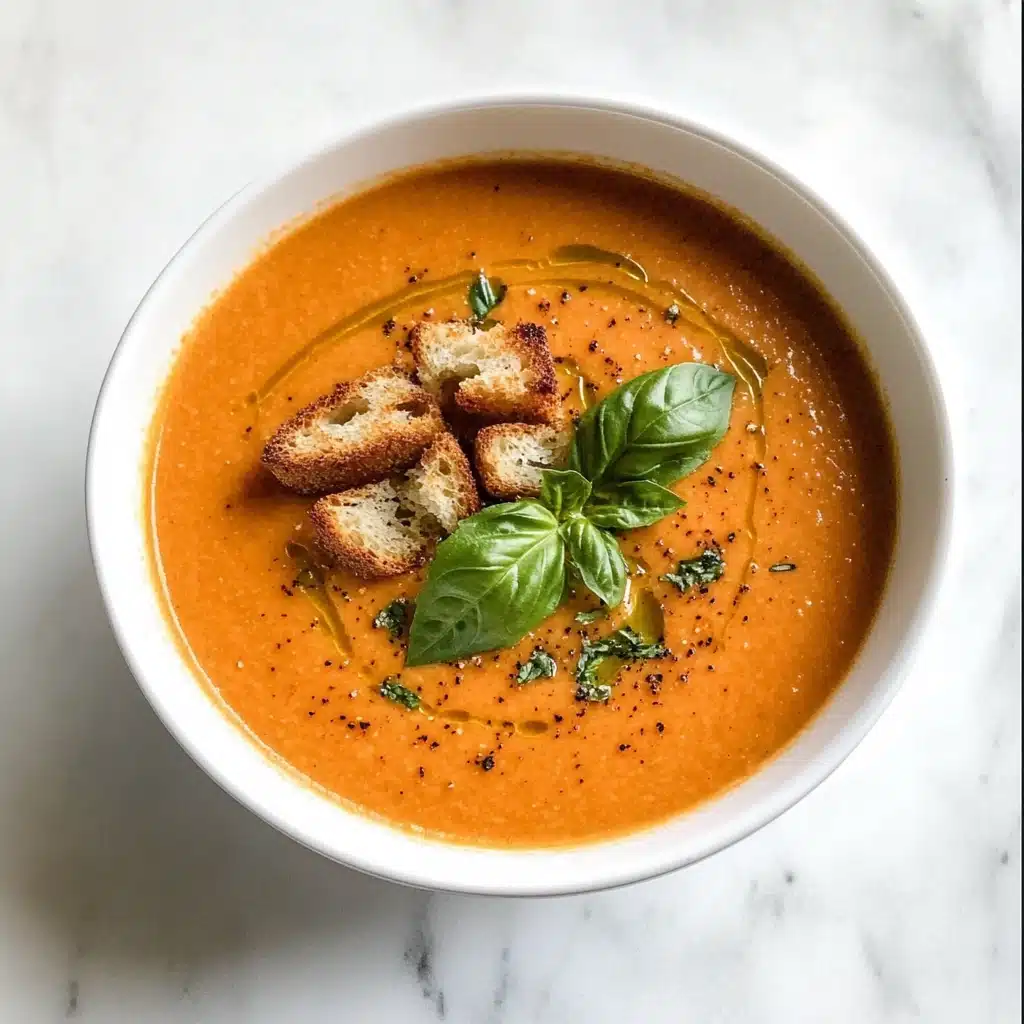 Creamy Parmesan Tomato Basil Soup Recipe - Recipe Image