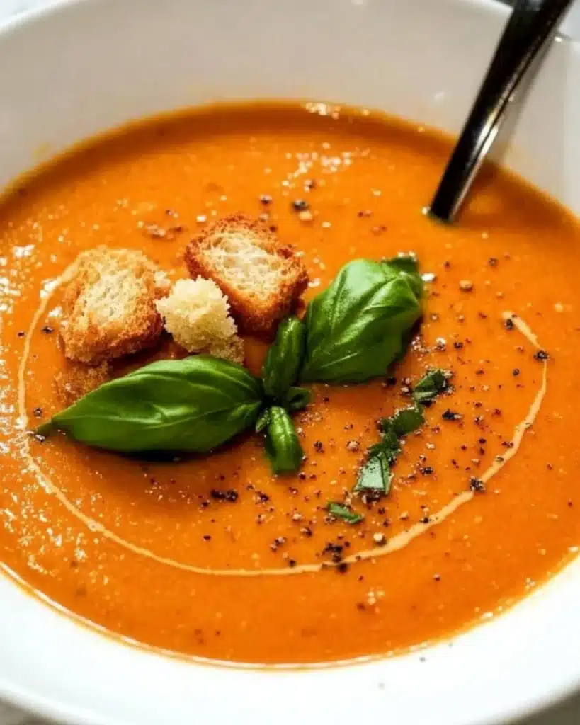 Creamy Parmesan Tomato Basil Soup Recipe