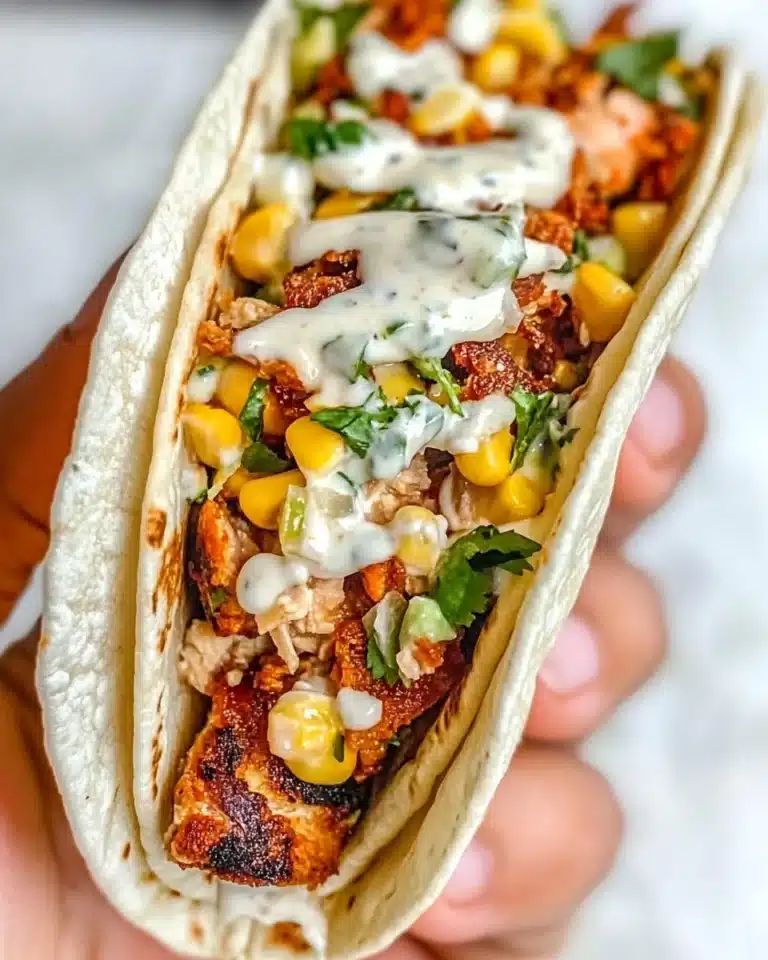 Crispy Chicken Street Corn Tacos with Jalapeno Lime Ranch Recipe