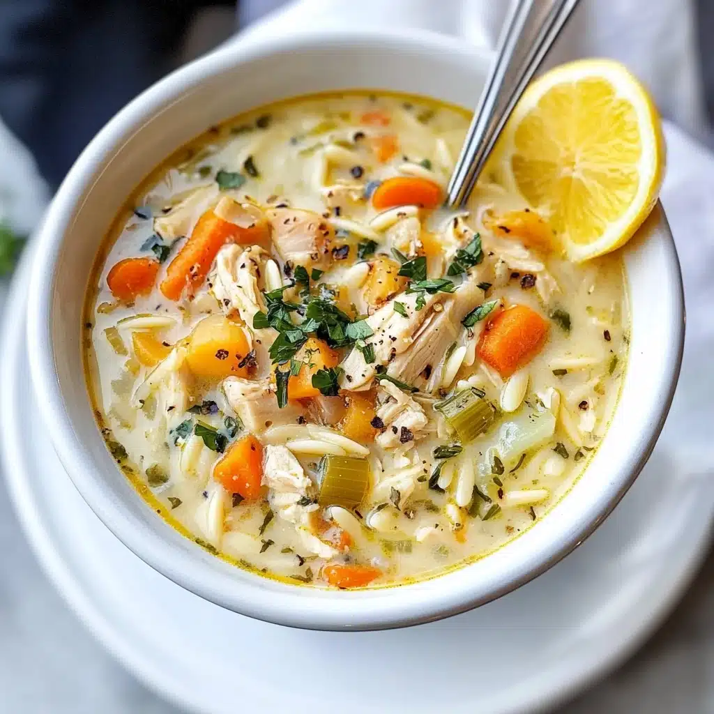 Creamy Lemon Chicken Orzo Soup Recipe - Recipe Image