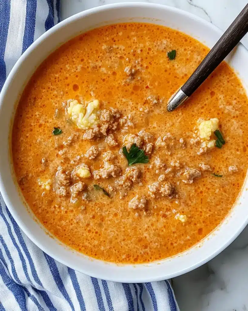 Creamy Beef and Cauliflower Soup Recipe