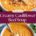 Creamy Beef and Cauliflower Soup Recipe