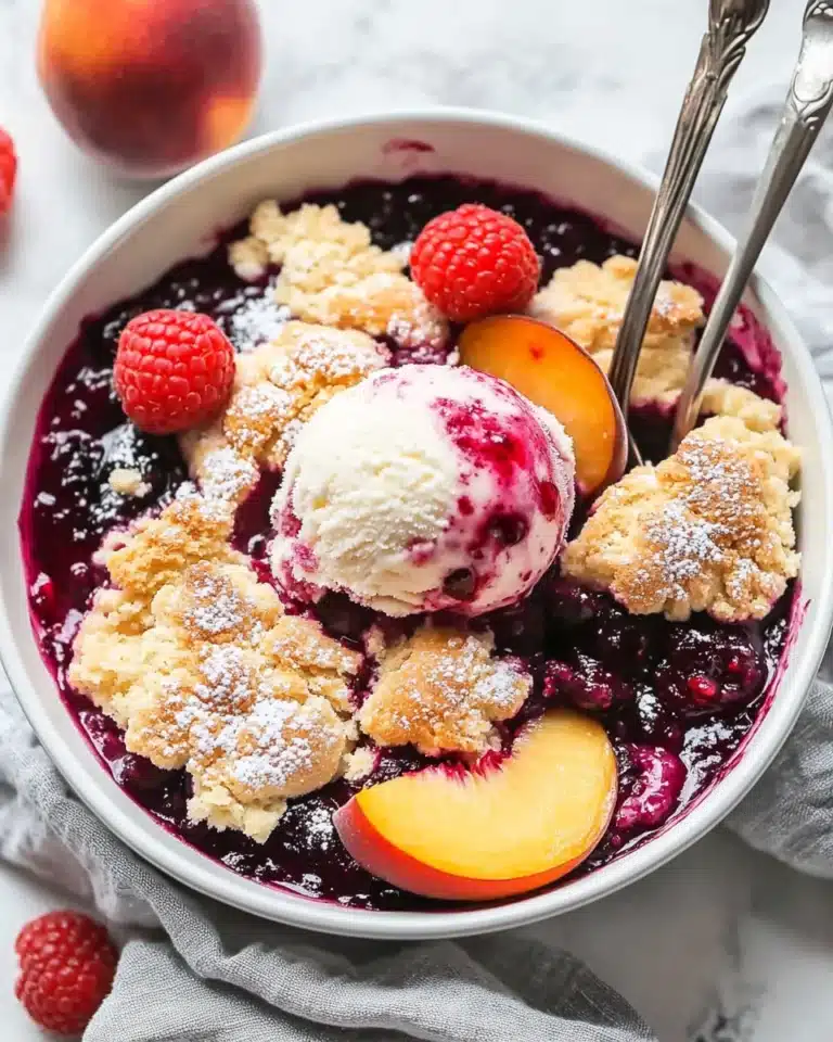 Easy Peach and Raspberry Cobbler Recipe