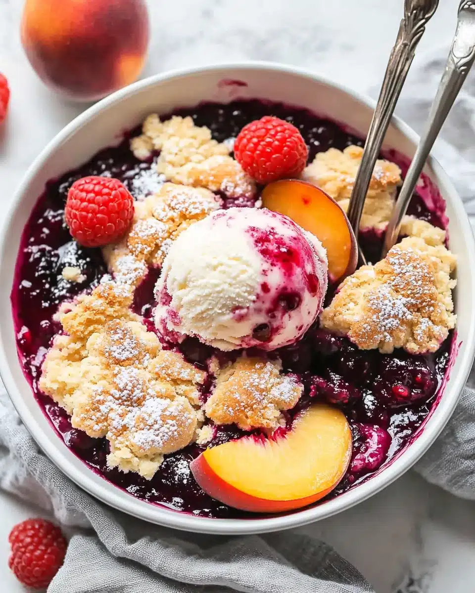 Easy Peach and Raspberry Cobbler Recipe