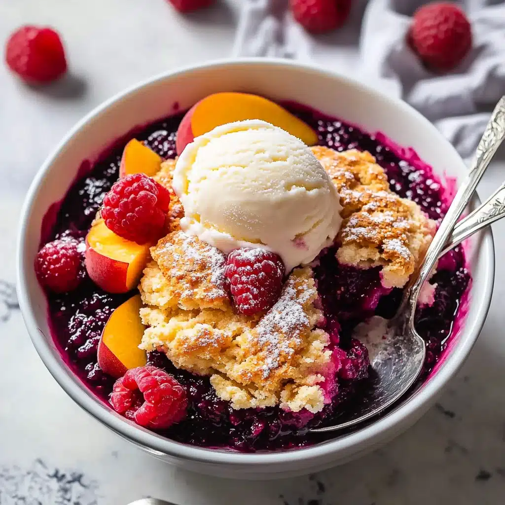 Easy Peach and Raspberry Cobbler Recipe - Recipe Image