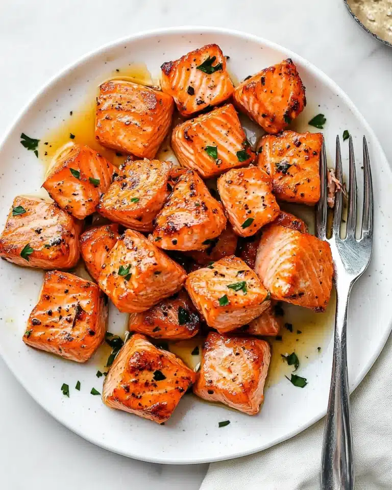 Air Fryer Salmon Bites (Lemon Garlic Butter) Recipe