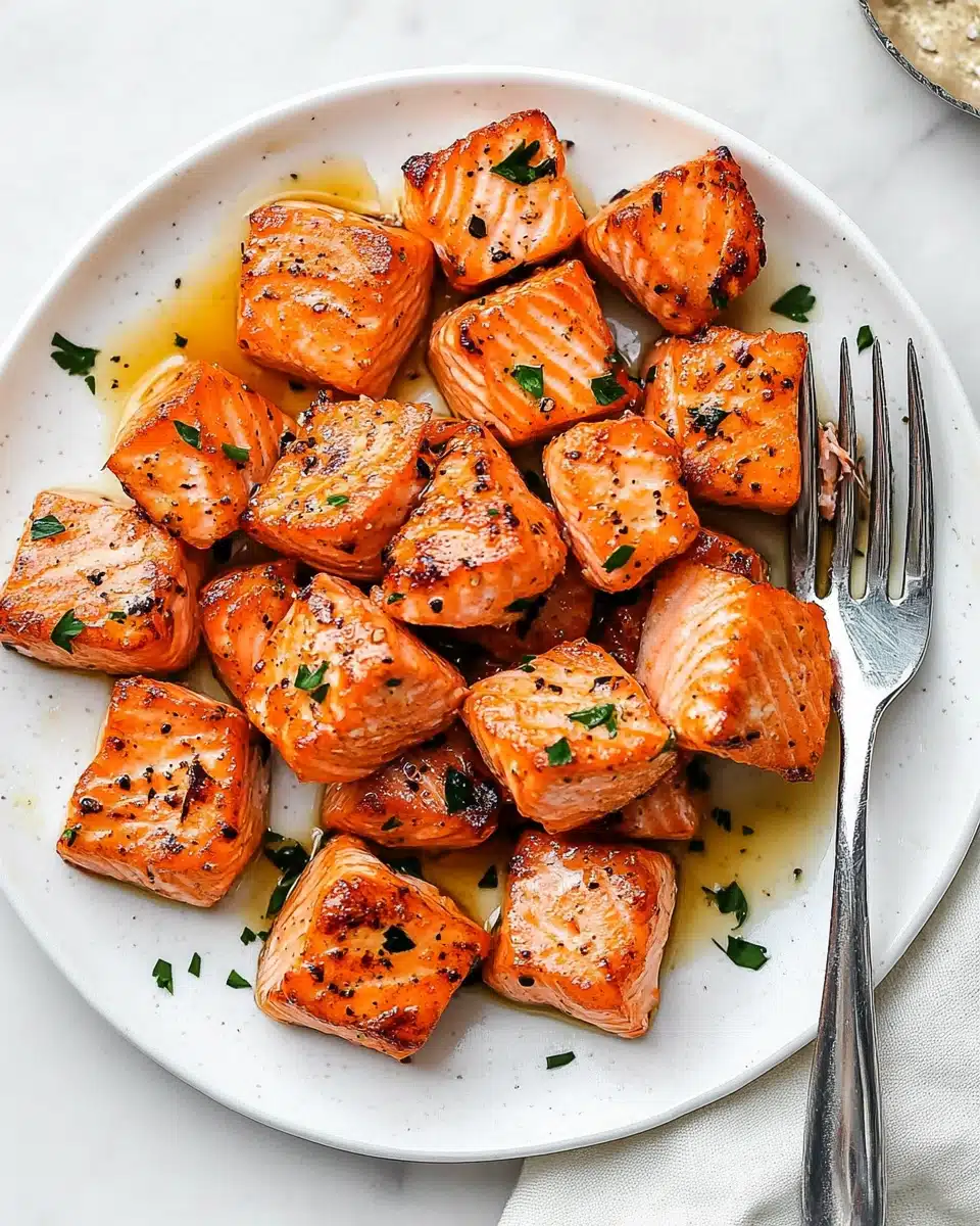 Air Fryer Salmon Bites (Lemon Garlic Butter) Recipe