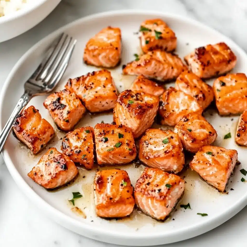 Air Fryer Salmon Bites (Lemon Garlic Butter) Recipe - Recipe Image
