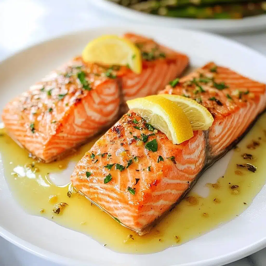 Air Fryer Salmon with Garlic Lemon Butter Sauce Recipe - Recipe Image