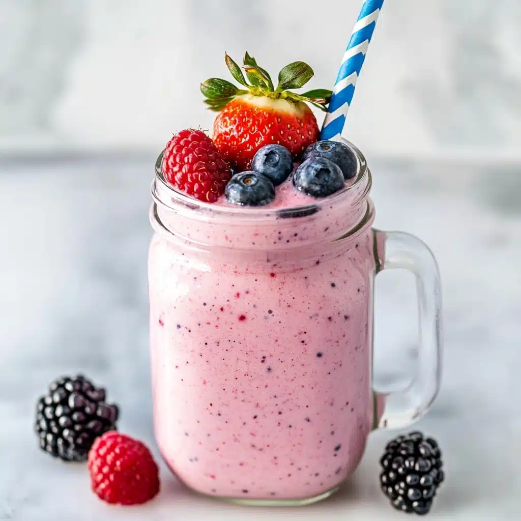 Mixed Berry Smoothie (Oatmeal Smoothie) Recipe - Recipe Image