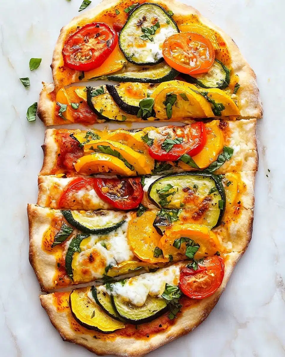 Roasted Vegetable Naan Flatbread Pizza Recipe
