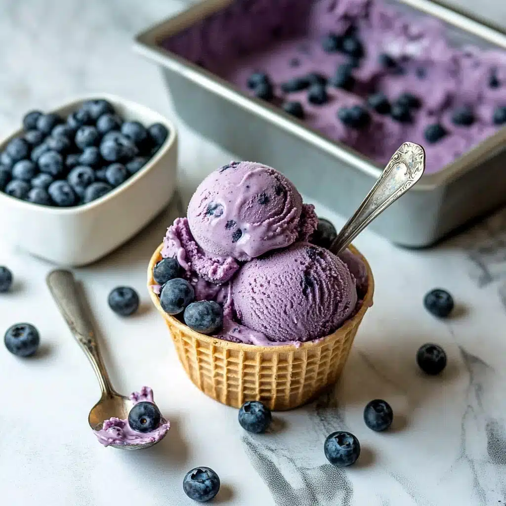 Blueberry Ice Cream with Fresh Blueberries (No Egg) Recipe - Recipe Image