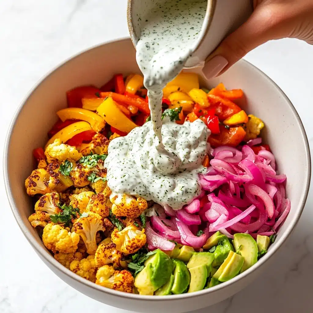 Buffalo Cauliflower Salad with Healthy Ranch Dressing Recipe - Recipe Image