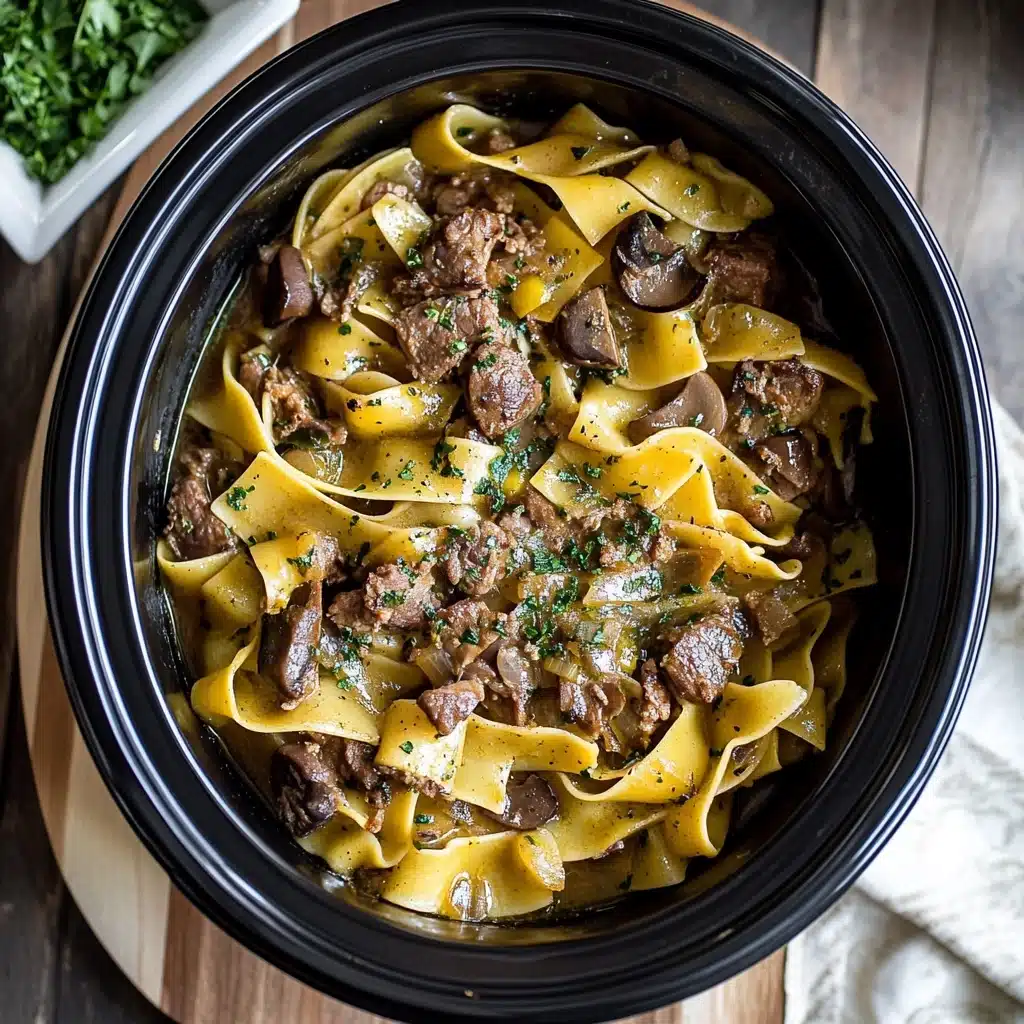 Slow Cooker Beef and Noodles Recipe - Recipe Image