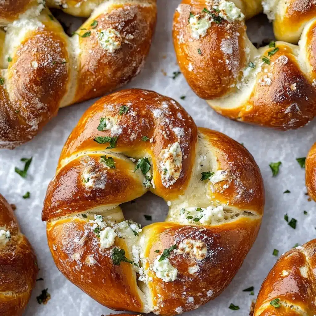Mozzarella Stuffed Rosemary and Parmesan Soft Pretzels Recipe - Recipe Image