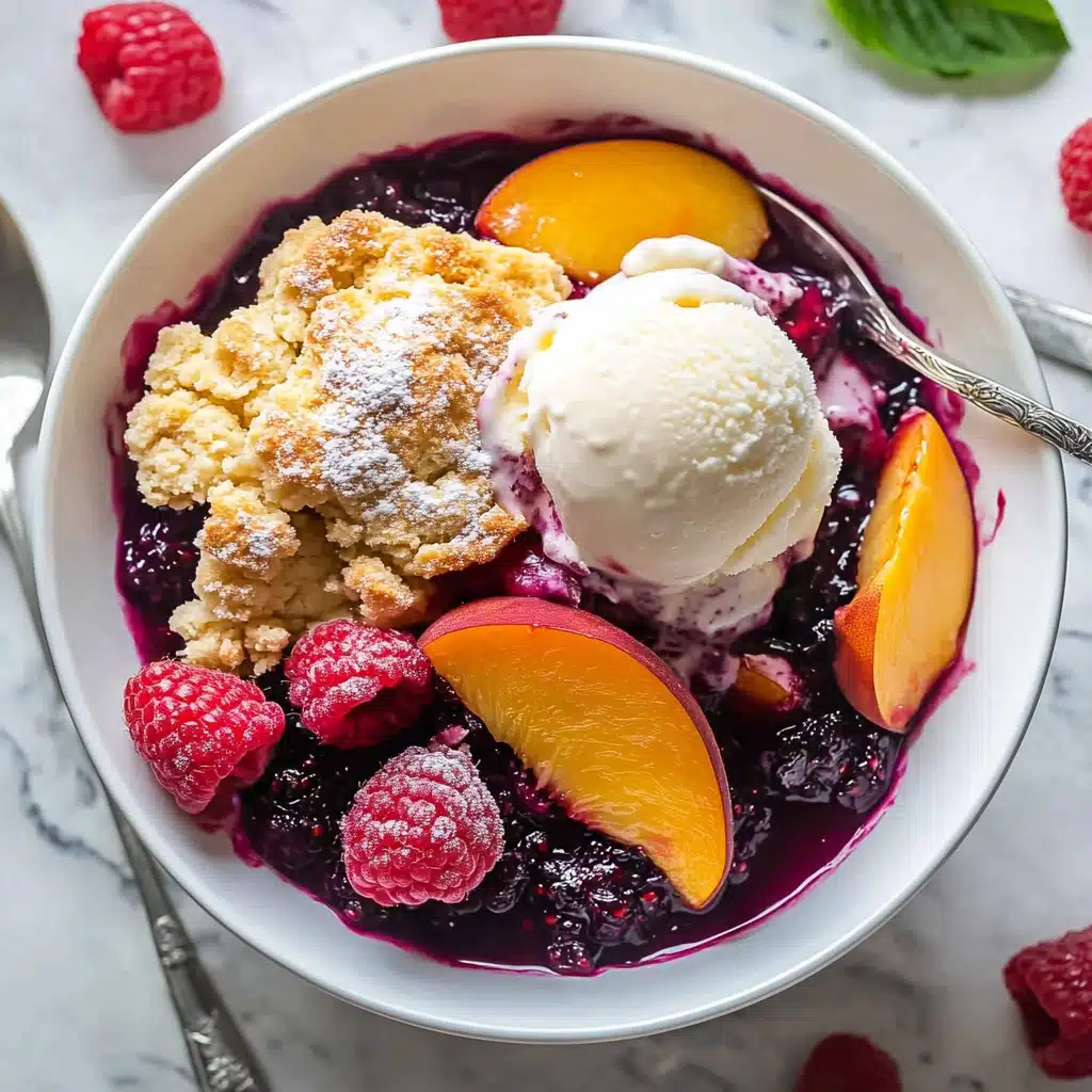 Easy Peach and Raspberry Cobbler Recipe - Recipe Image