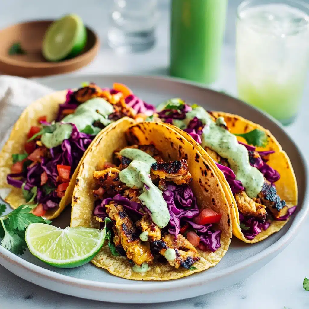 Grilled Chicken Tacos with Avocado-Lime Blender Sauce Recipe - Recipe Image