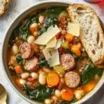 Slow Cooker Sausage, Spinach and White Bean Soup Recipe