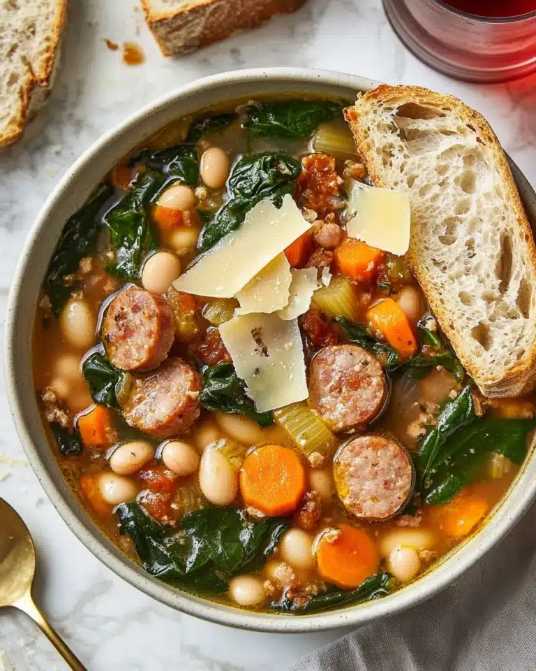 Slow Cooker Sausage, Spinach and White Bean Soup Recipe