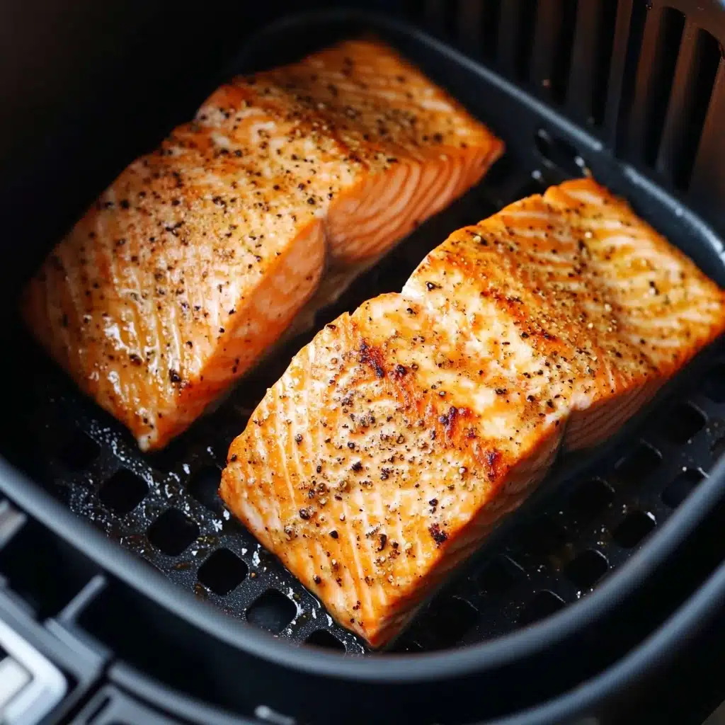 Air Fryer Salmon with Garlic Lemon Butter Sauce Recipe - Recipe Image