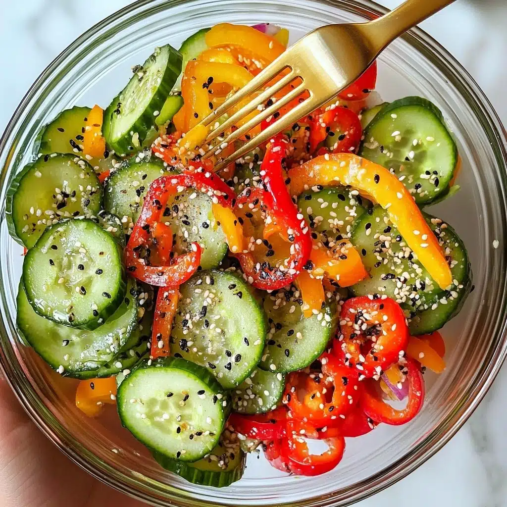 TikTok Viral Cucumber and Bell Pepper Salad Recipe - Recipe Image