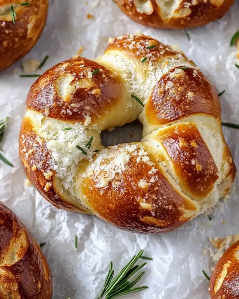 Mozzarella Stuffed Rosemary and Parmesan Soft Pretzels Recipe