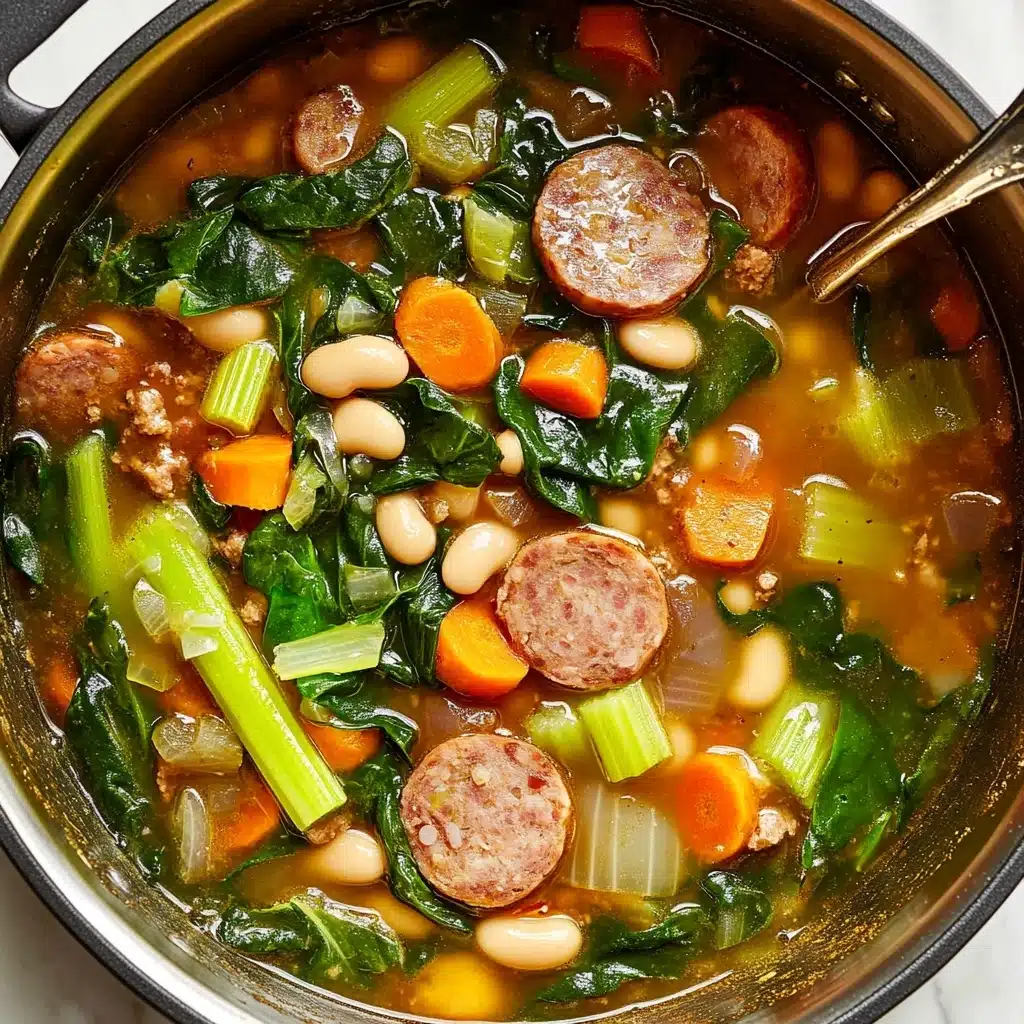 Slow Cooker Sausage, Spinach and White Bean Soup Recipe - Recipe Image