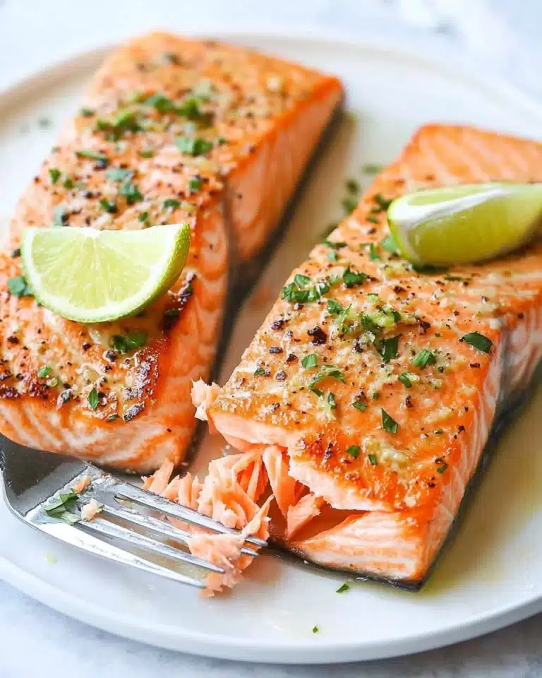 Air Fryer Salmon with Garlic Lemon Butter Sauce Recipe