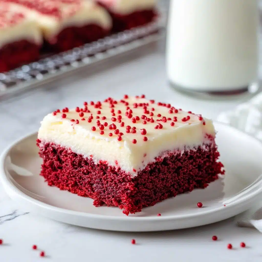 Red Velvet Cookie Bars Recipe - Recipe Image
