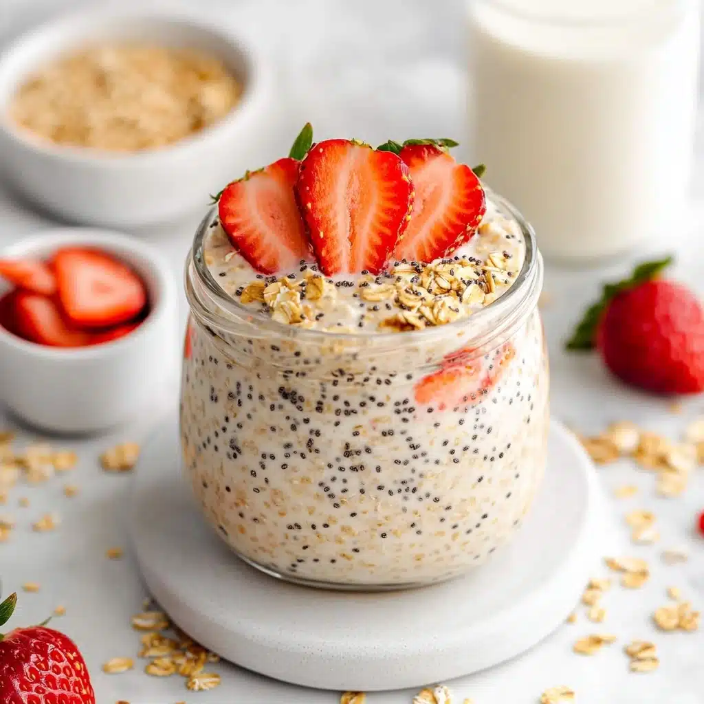 Strawberries and Cream Overnight Oats Recipe - Recipe Image