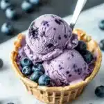 Blueberry Ice Cream with Fresh Blueberries (No Egg) Recipe