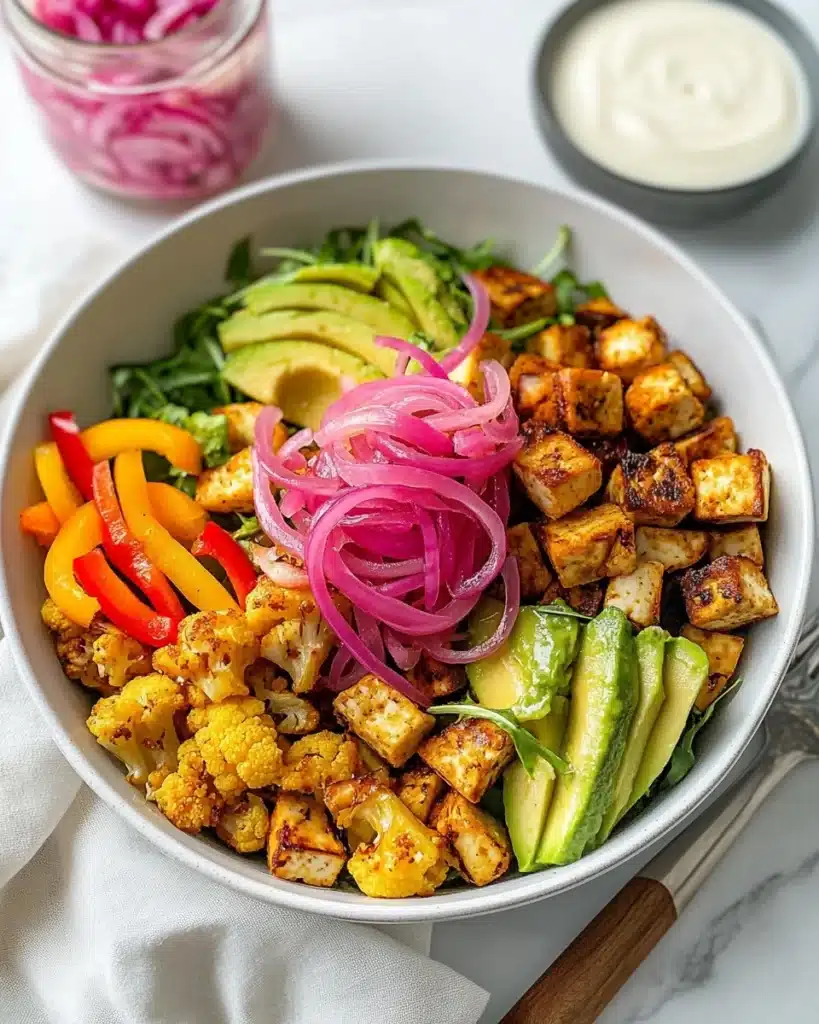 Buffalo Cauliflower Salad with Healthy Ranch Dressing Recipe