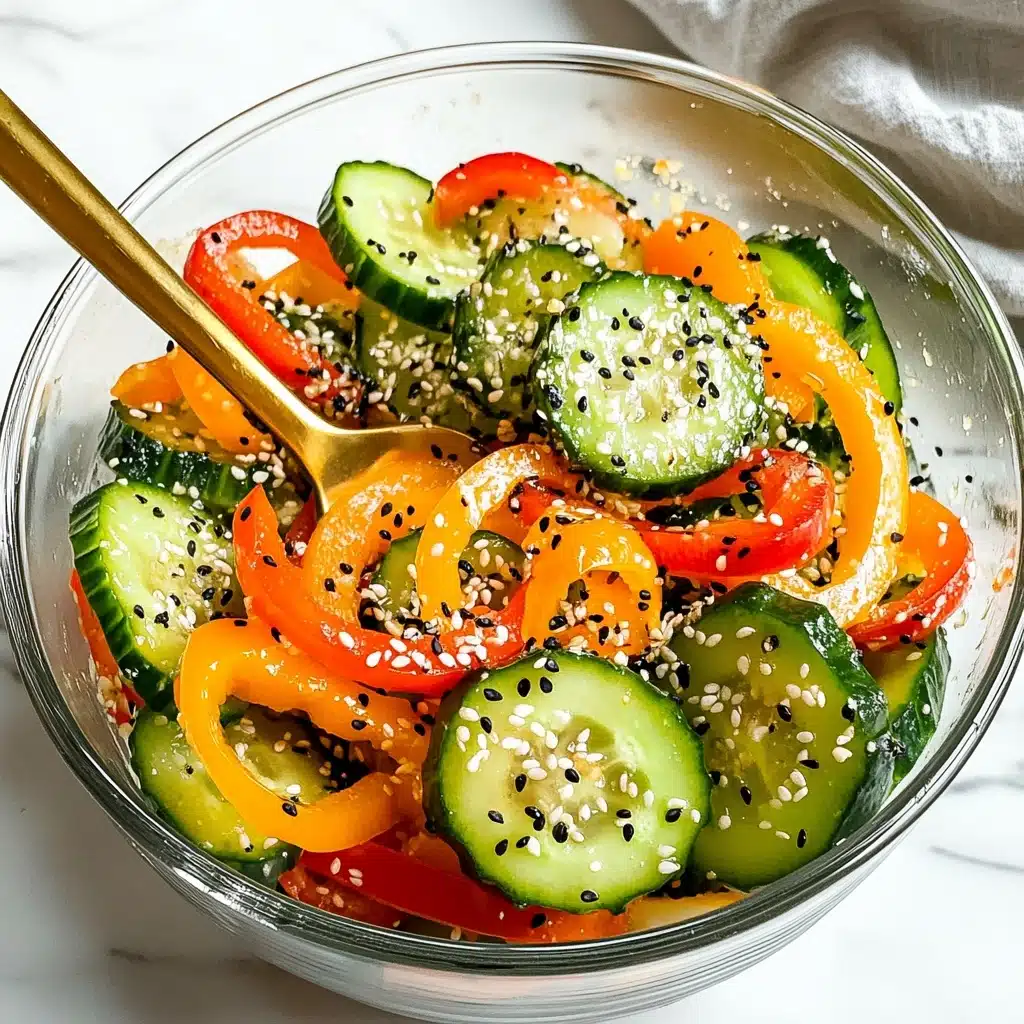 TikTok Viral Cucumber and Bell Pepper Salad Recipe - Recipe Image