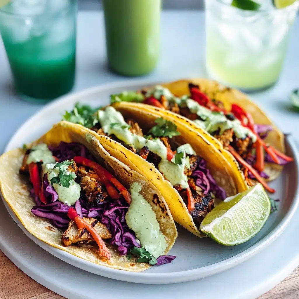 Grilled Chicken Tacos with Avocado-Lime Blender Sauce Recipe - Recipe Image