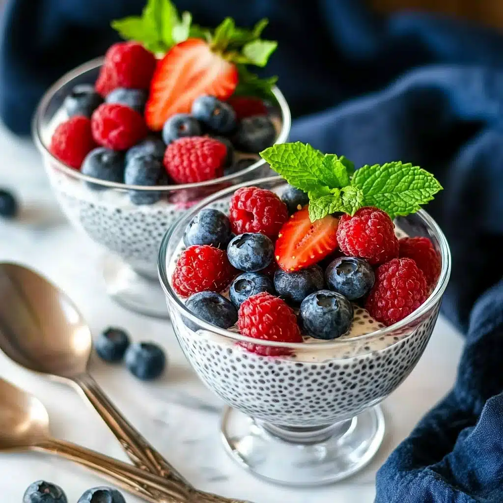Chia Parfaits with Greek Yogurt and Summer Berries Recipe - Recipe Image