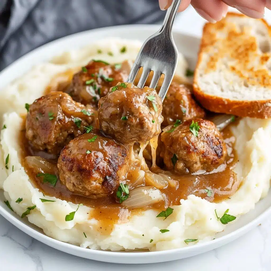 Crockpot French Onion Meatballs Recipe - Recipe Image