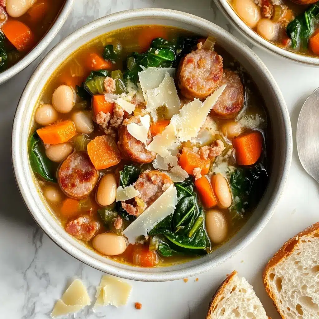 Slow Cooker Sausage, Spinach and White Bean Soup Recipe - Recipe Image