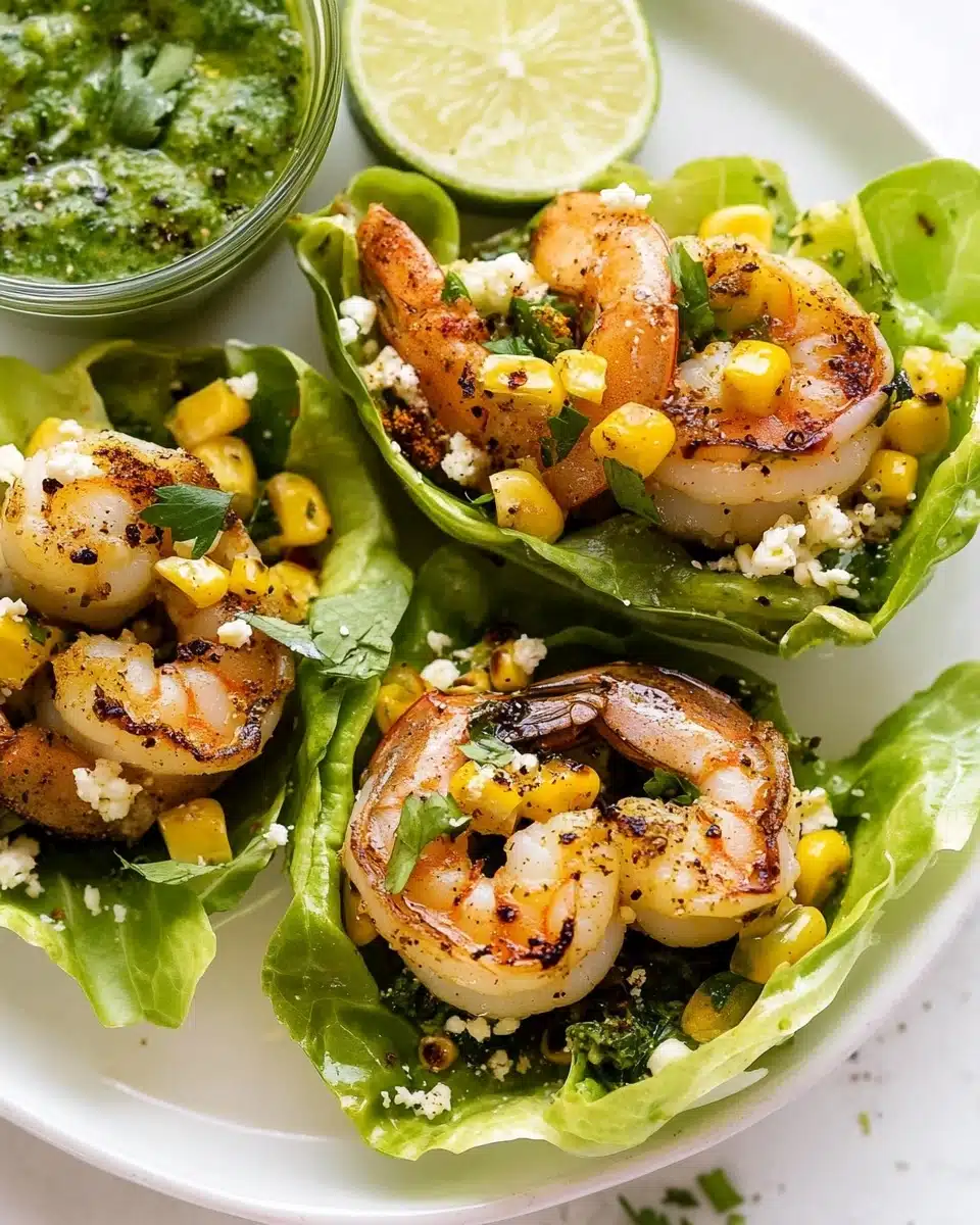 Grilled Cilantro Lime Shrimp Lettuce Wraps Recipe