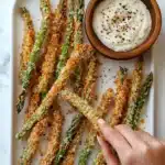 Baked Asparagus Fries with Roasted Garlic Aioli Recipe