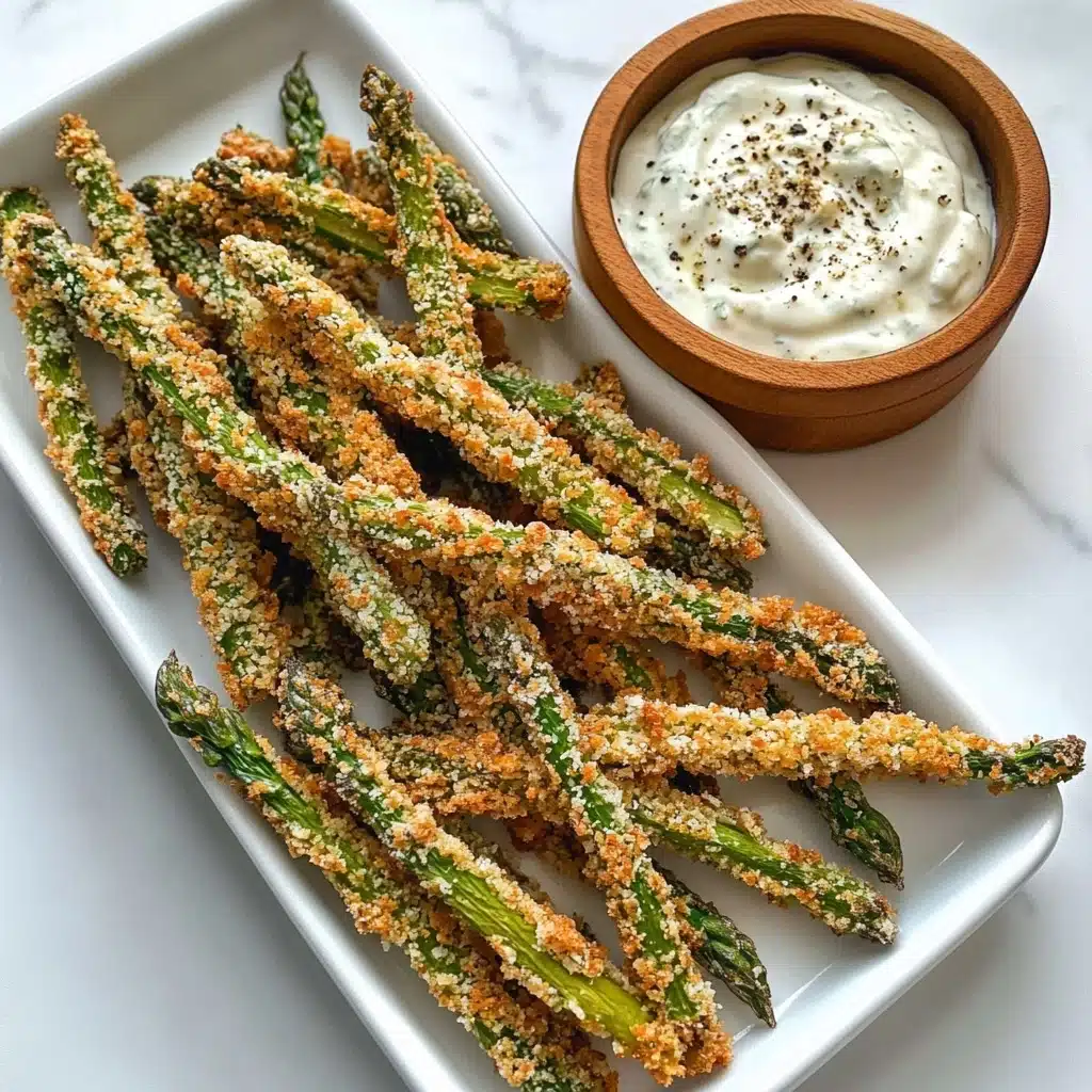 Baked Asparagus Fries with Roasted Garlic Aioli Recipe - Recipe Image