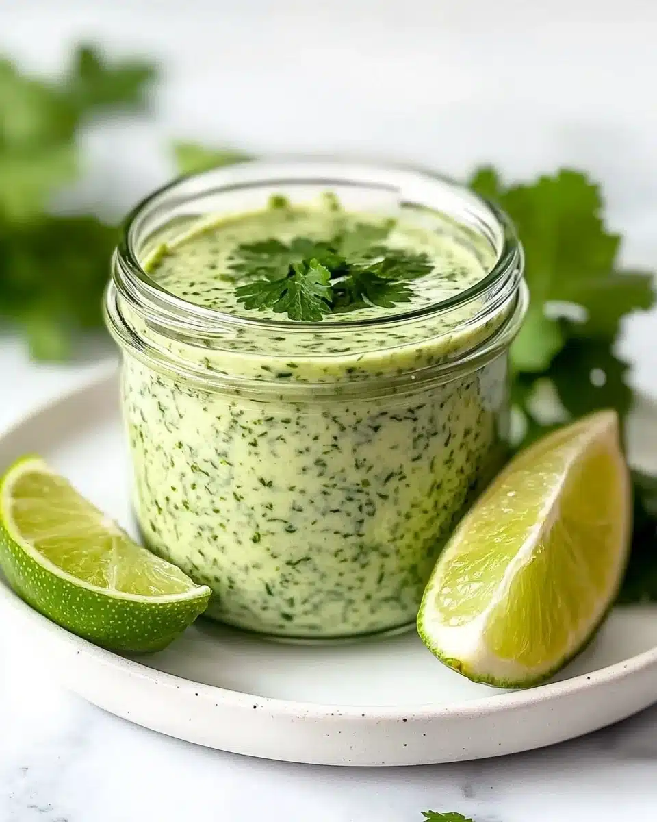 Creamy Garlic Lime Cilantro Sauce Recipe