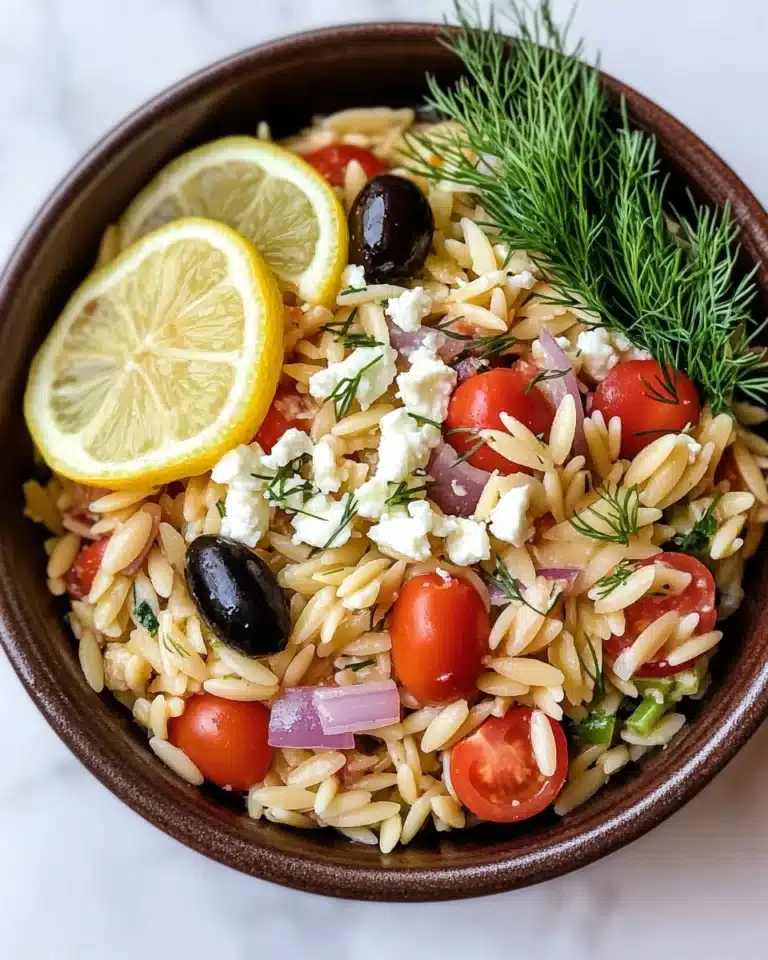 Greek Orzo Salad with Lemon Dijon Dressing Recipe