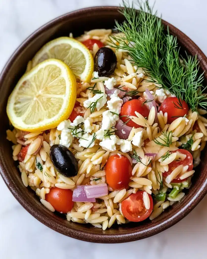 Greek Orzo Salad with Lemon Dijon Dressing Recipe