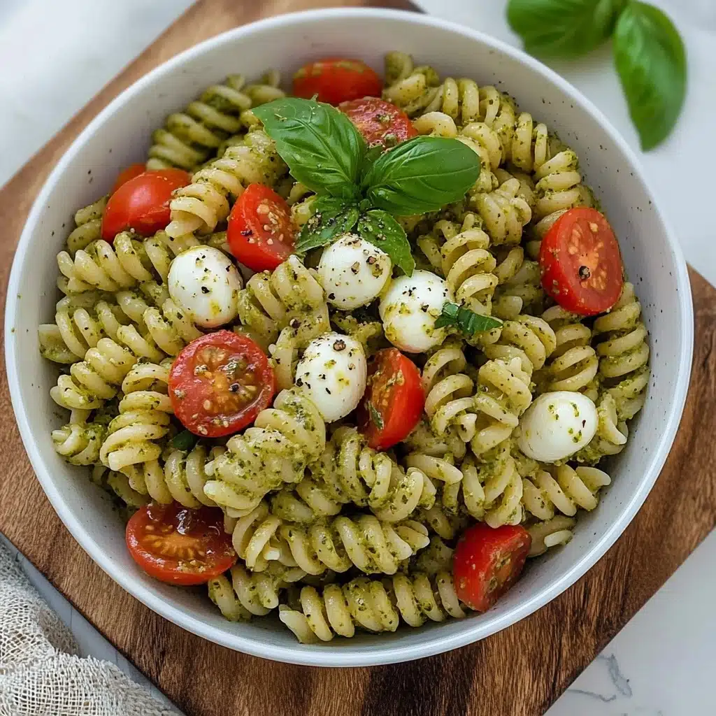Pesto Caprese Pasta Salad Recipe - Recipe Image