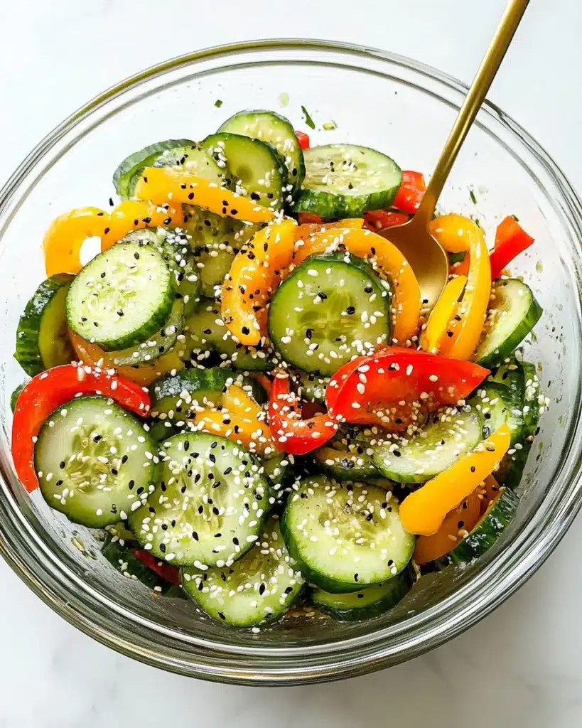 TikTok Viral Cucumber and Bell Pepper Salad Recipe
