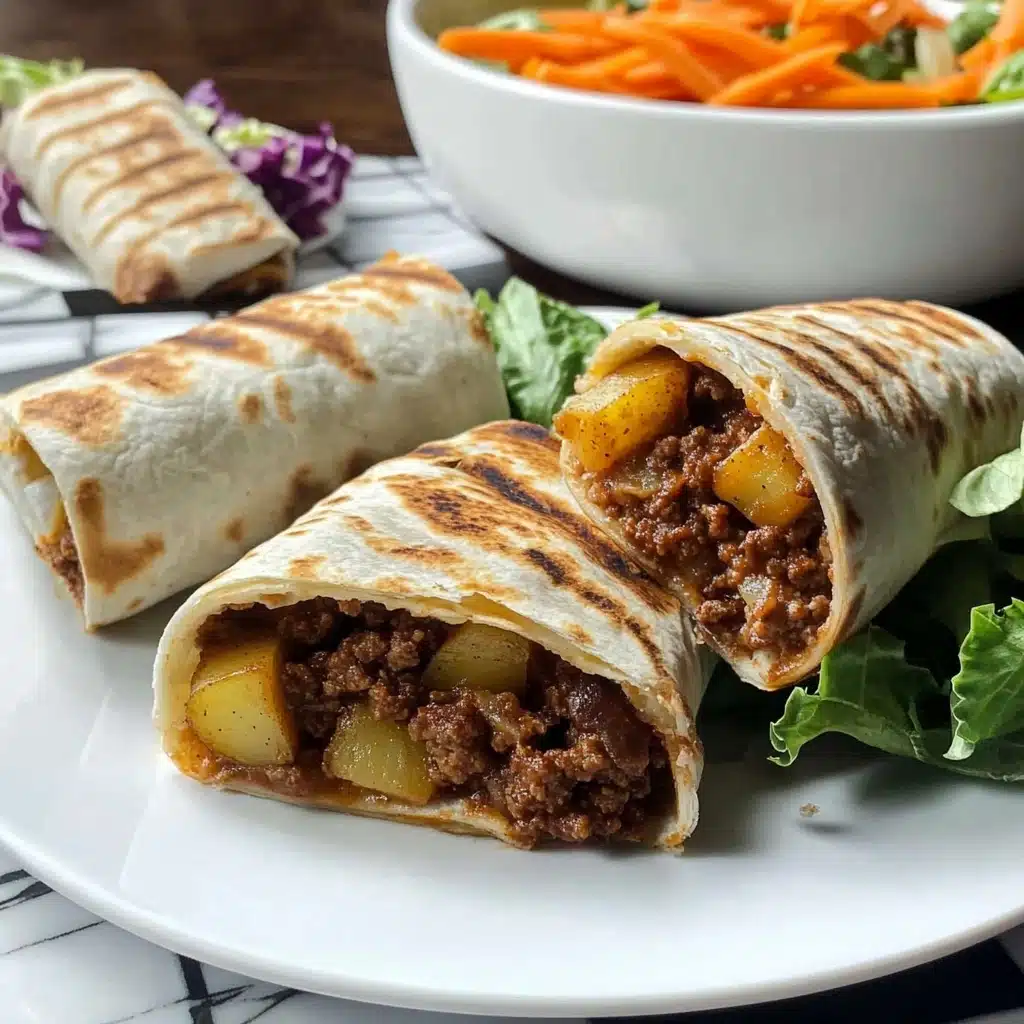 Cheesy Beef and Potato Burritos Recipe - Recipe Image