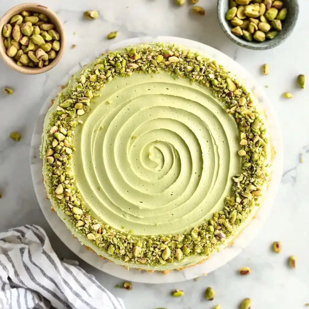 No-Bake Vegan Pistachio Cheesecake Recipe - Recipe Image