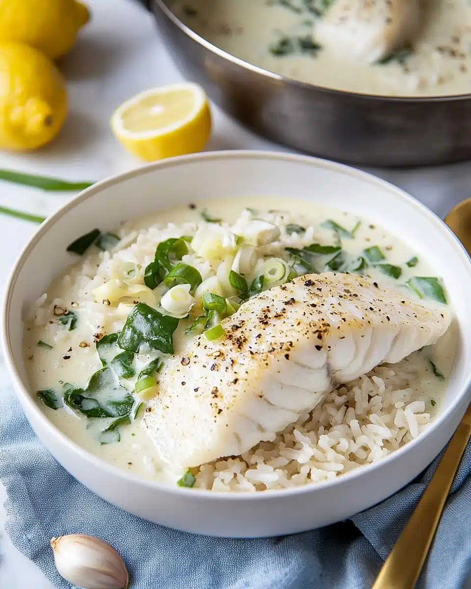 Creamy Lemon Garlic Cod Recipe